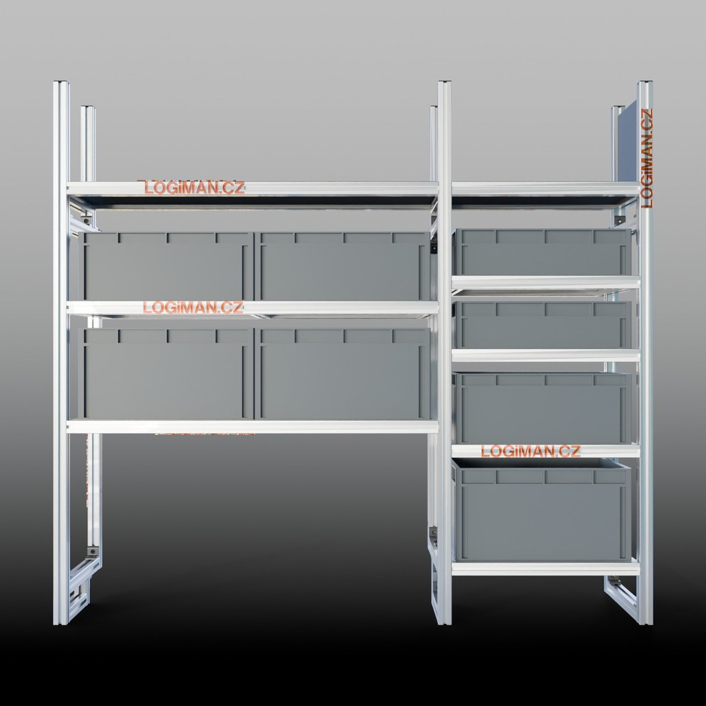 Aluminium euro box shelving unit – Fiat Doblò L1H1 (until 2022)