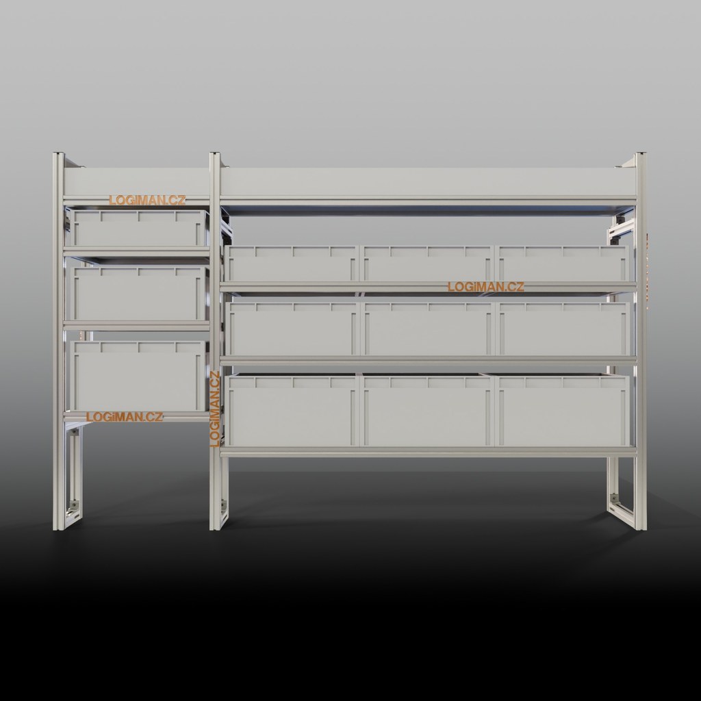 Aluminium euro box shelving unit – Citroën ë-Jumpy L2 (from 2021)