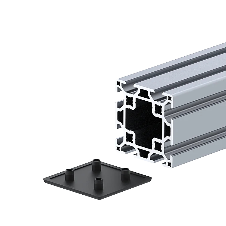 Profile end cap with double slot 60x60