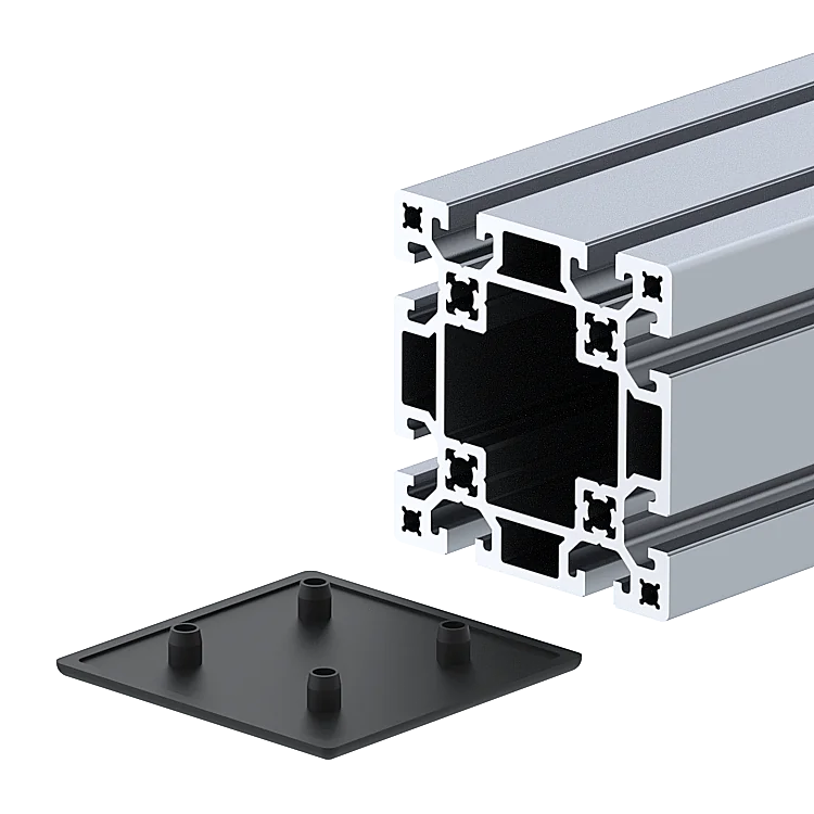 Profile end cap, black, K10 80x80