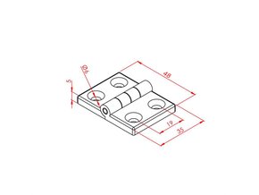 Hinge (slim series) 25x25