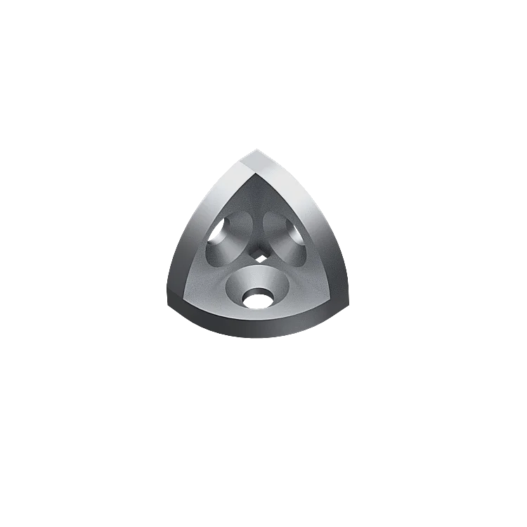 Three-way corner connector, radius 30 x 30