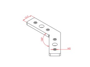 135° connecting piece 25x25