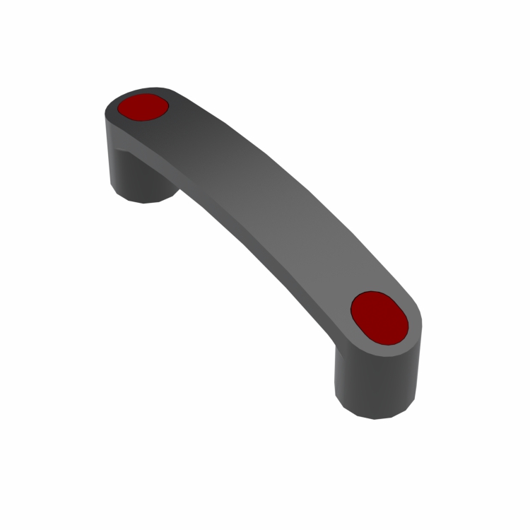 Plastic handle with red stop
