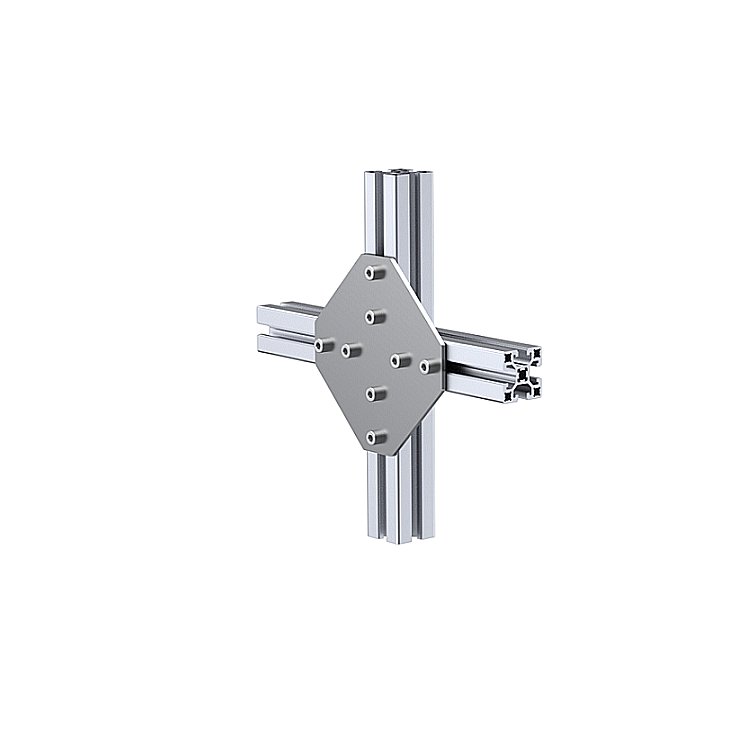 Four-way connecting plate 30x30