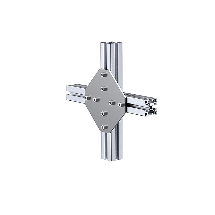 Four-way connecting plate 40x40