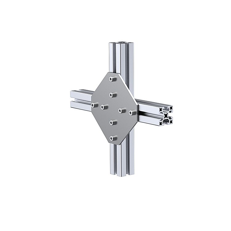Four-way connecting plate 45x45