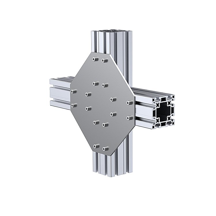 Four-way connecting plate 80x80