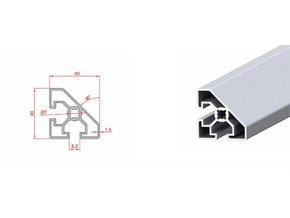 Modular aluminium profile 40 x 40 mm chamfered S10