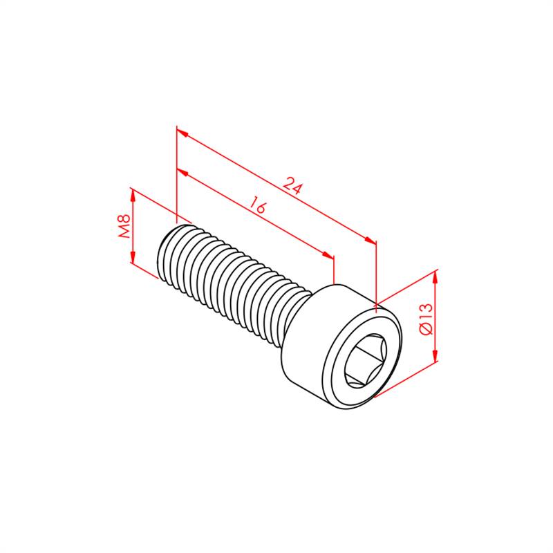 Socket head cap screw M8x16