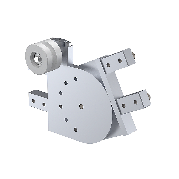 Angled connecting plate with roller 23×127