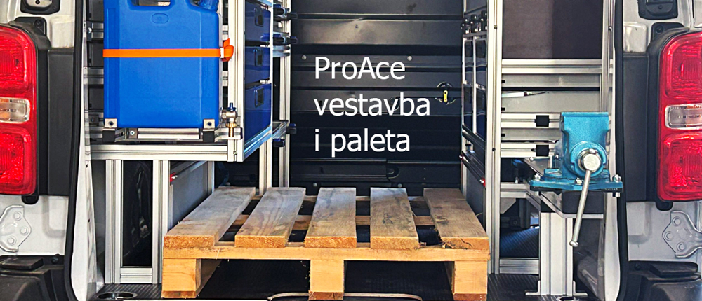 A pallet fits even in a small van, shelving unit included