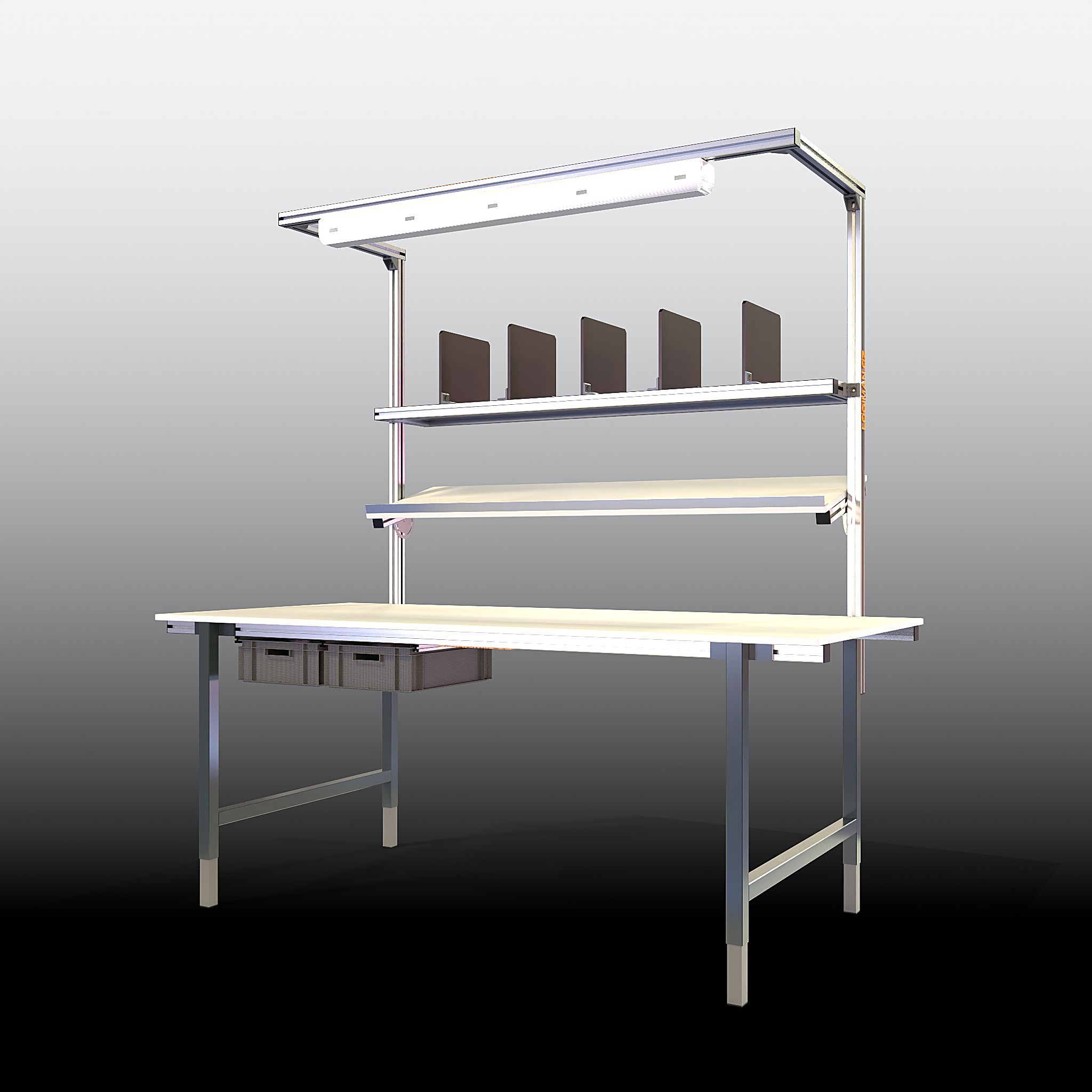 Ergonomický stůl SSE – 2000 × 900 × 830 mm - front view
