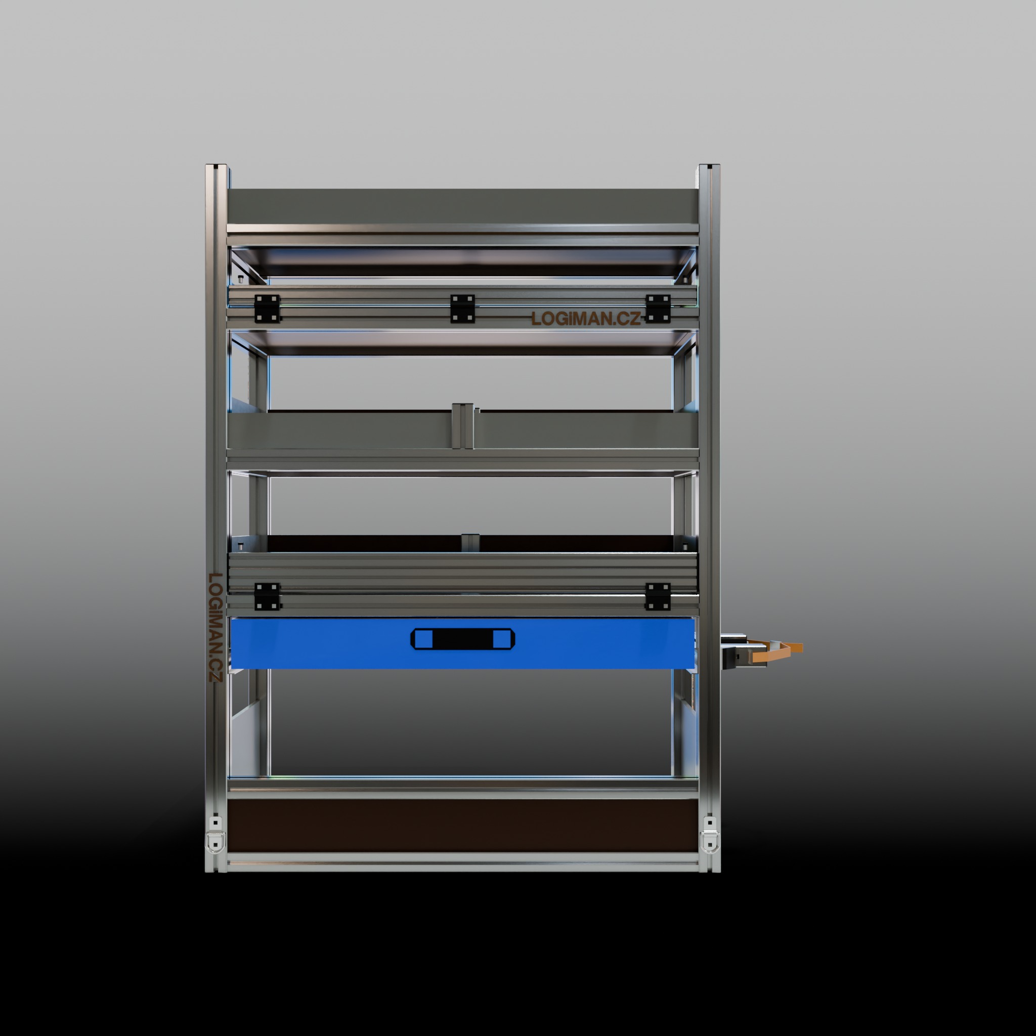 Van shelving fit-out – Fiat Ducato L1H1 (wheelbase 3000 mm) - front view