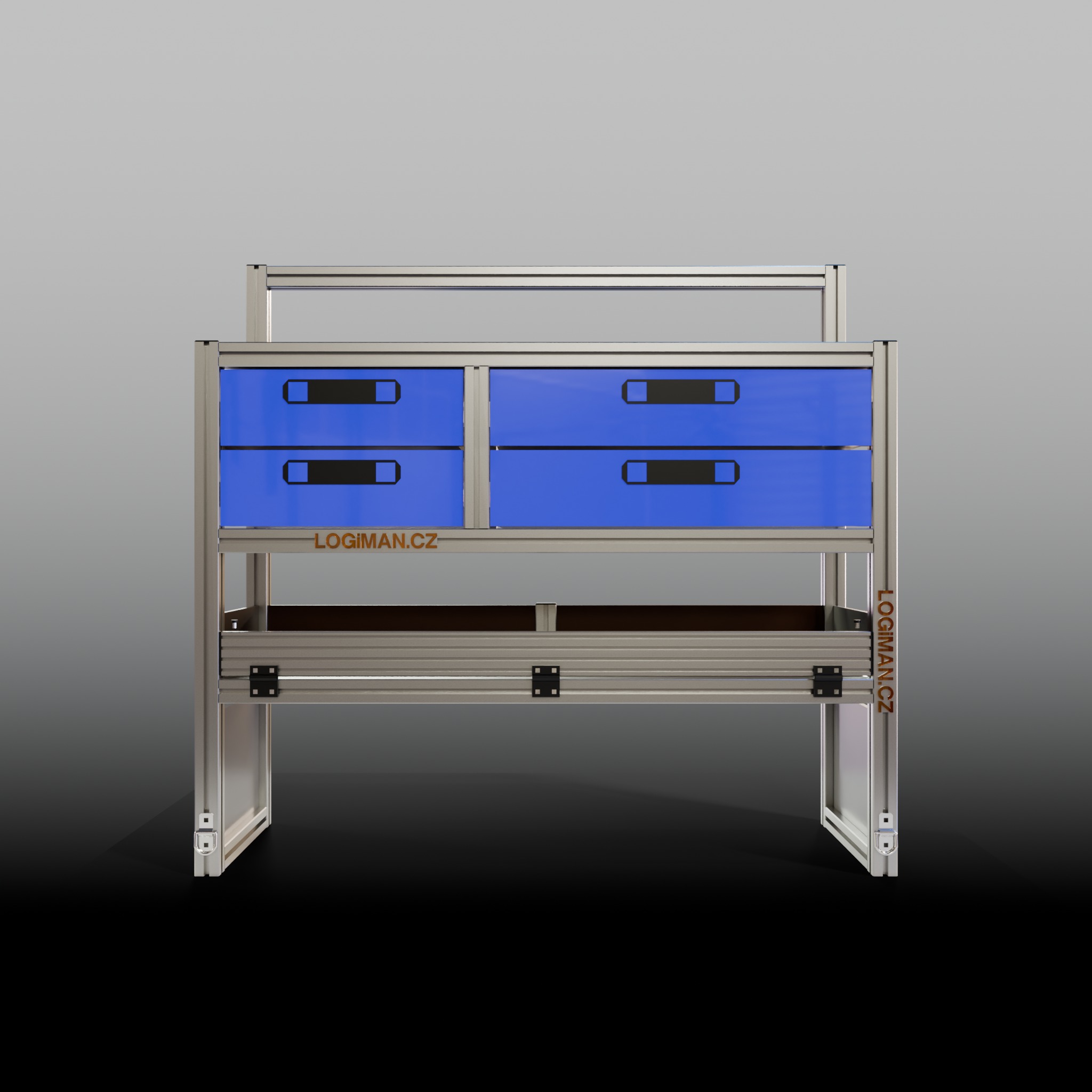 Van shelving fit-out – Fiat Ducato L2H2 3450 mm - front view
