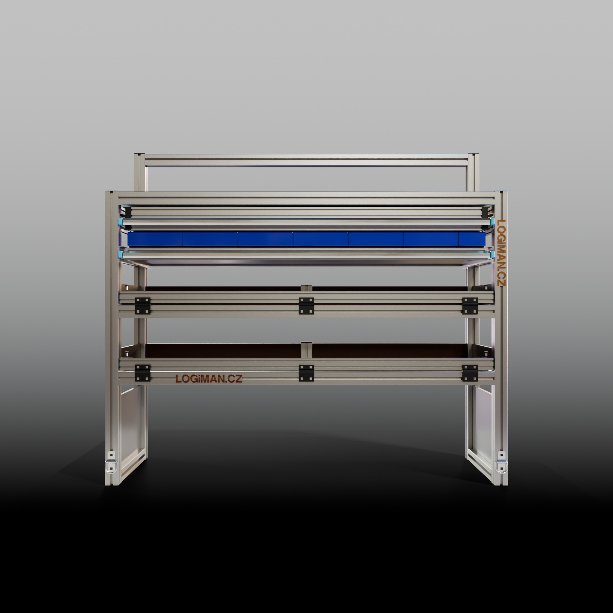 Van shelving fit-out – Fiat Ducato L2H2 3450 mm - front view