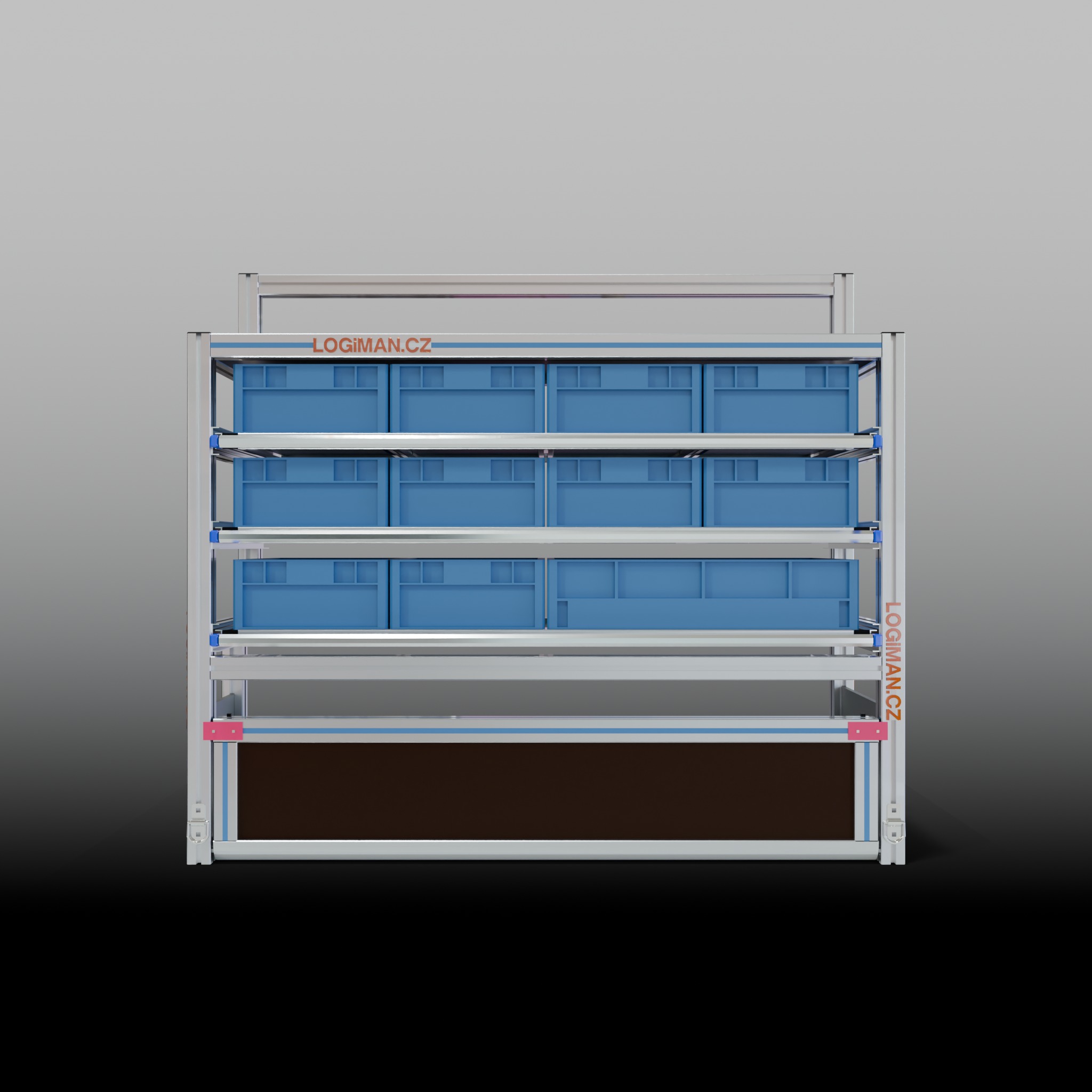 Van shelving fit-out – Mercedes Sprinter L2H2 FWD (wheelbase 3665 mm) - front view