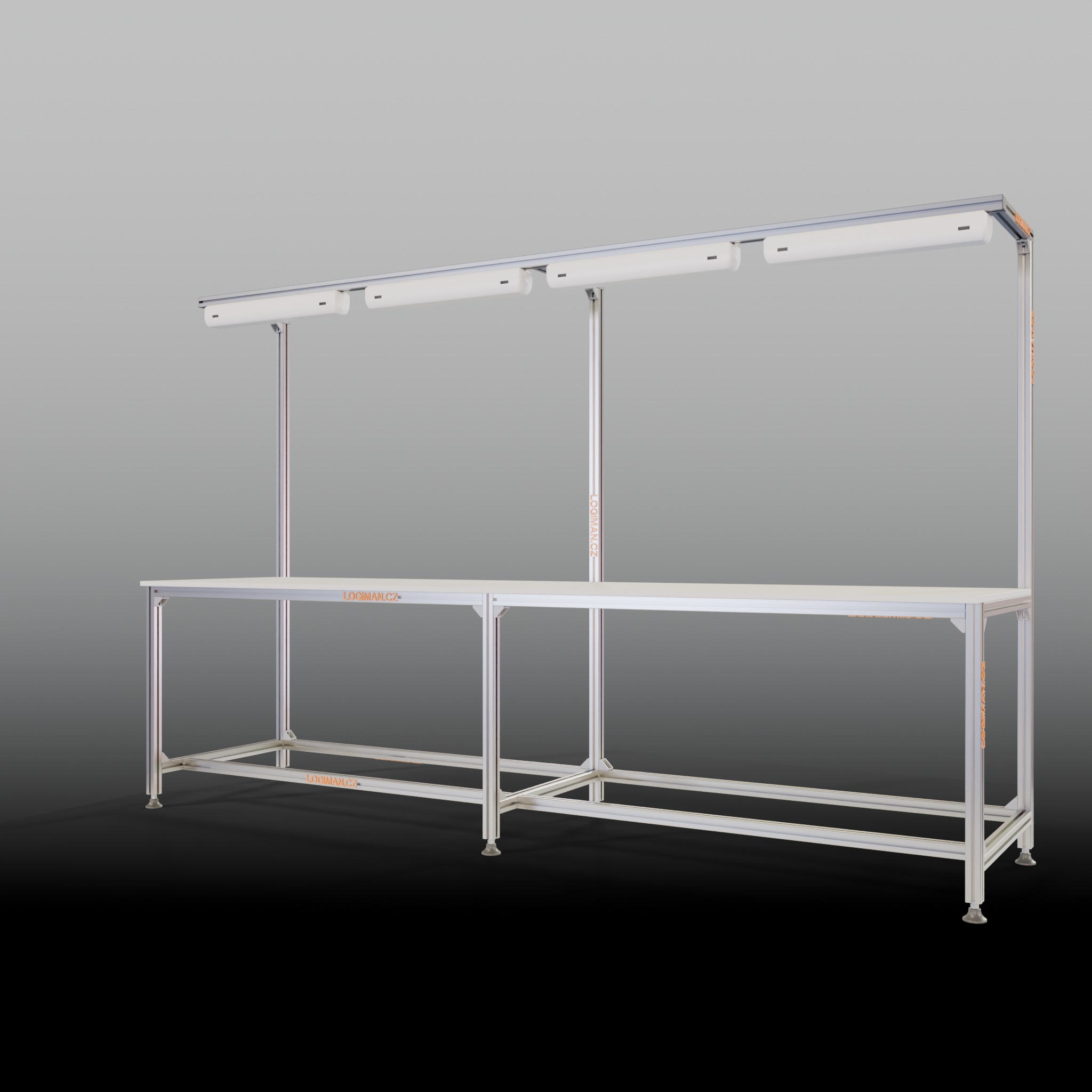 Workbench system 45 – 3000 × 750 × 840 mm - front view