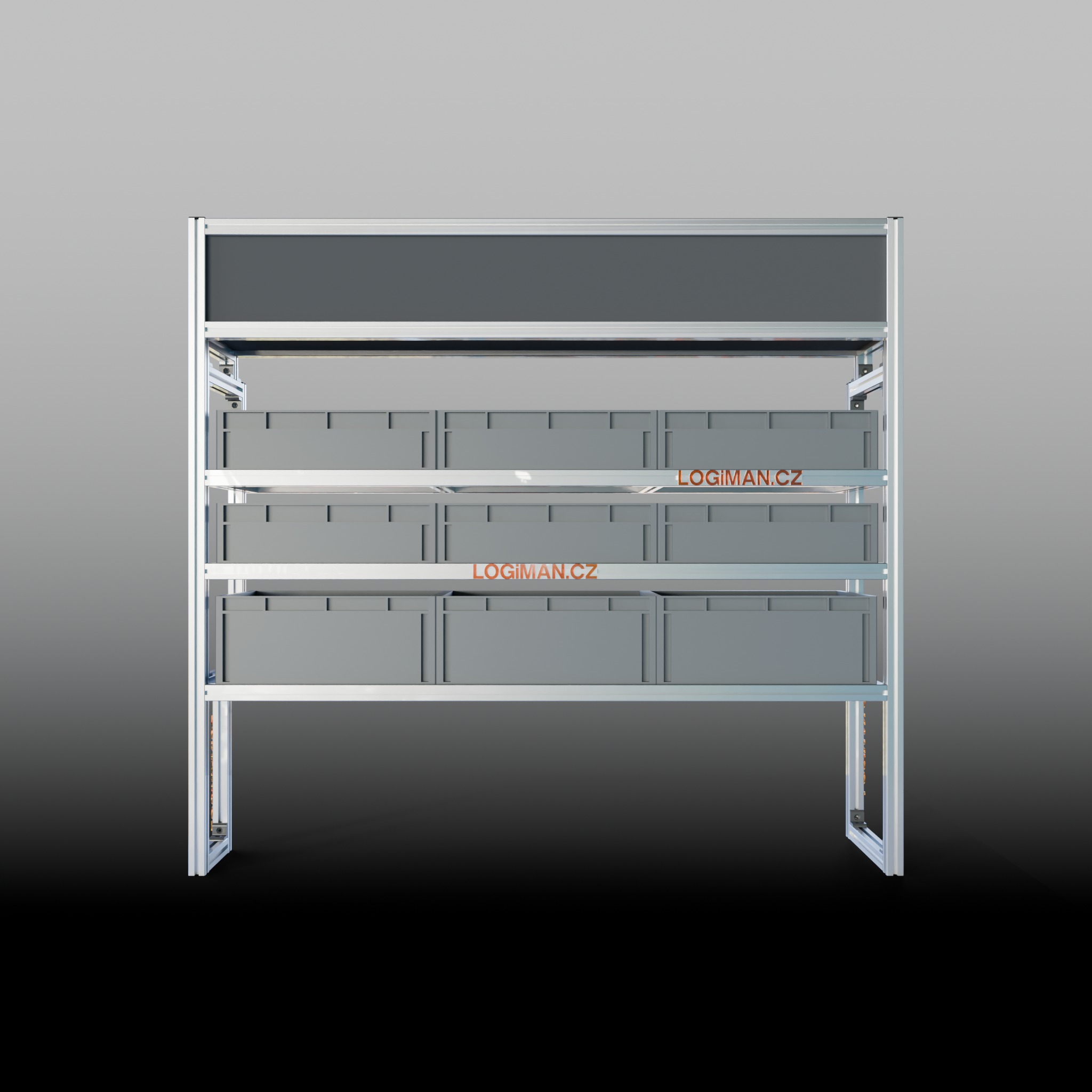 Euro box shelving unit – Citroën ë-Jumpy L1 (from 2021) - front view