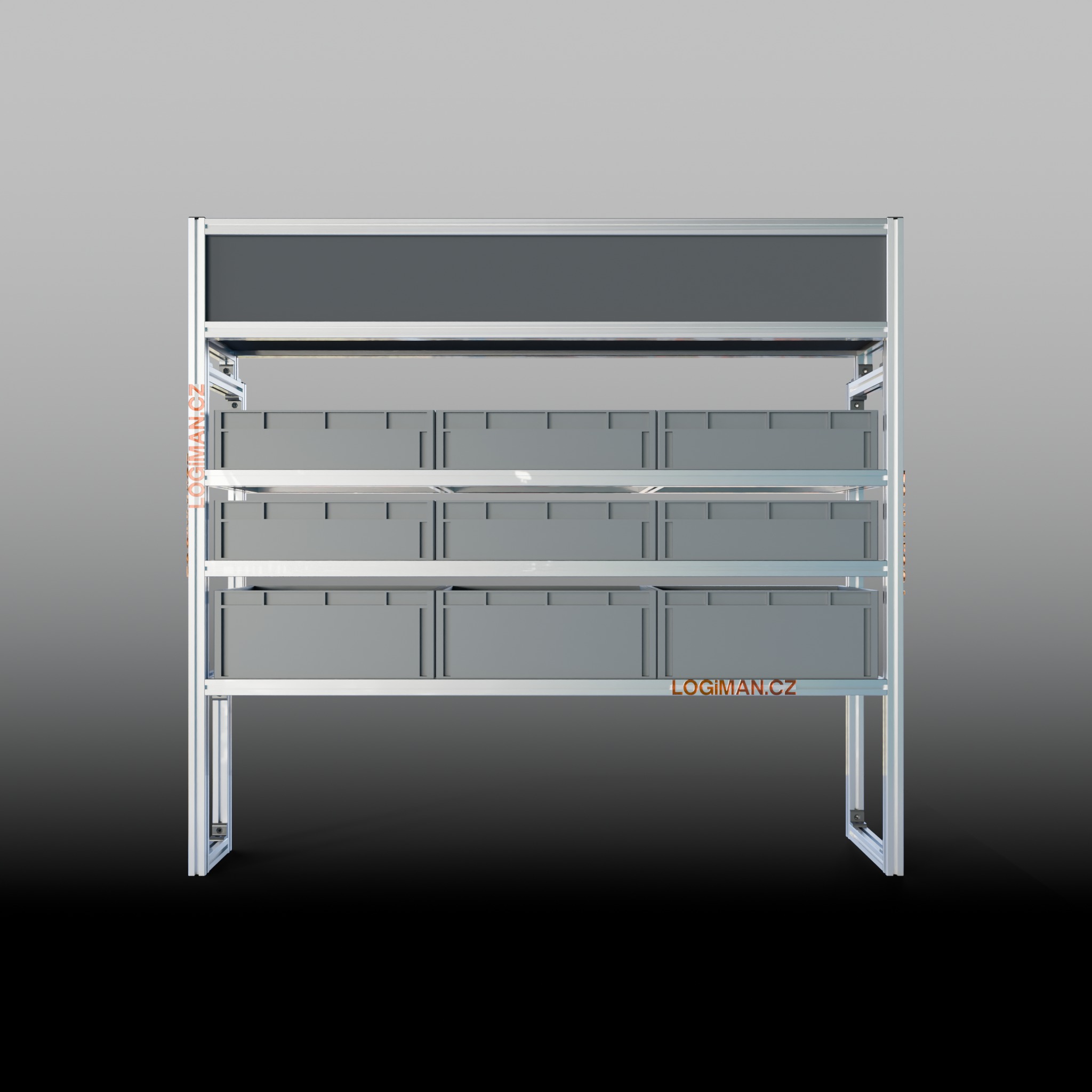 Euro box shelving unit – Citroën Jumpy L1 (from 2016) - front view