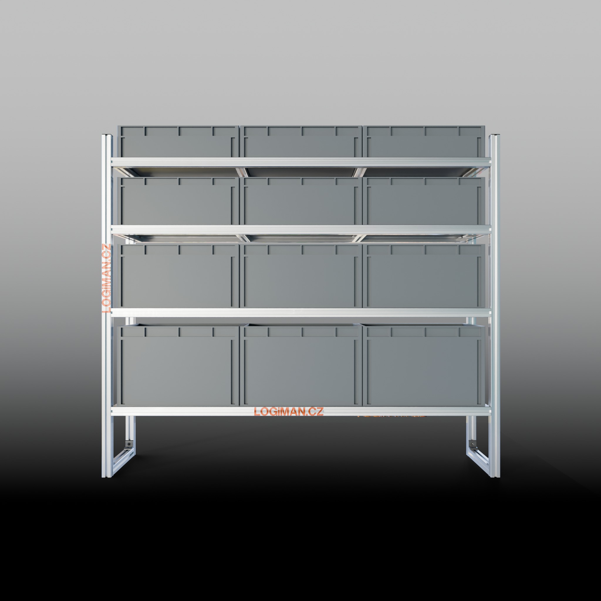 Euro box shelving unit – Ford Transit Connect L1 (from 2014) - front view