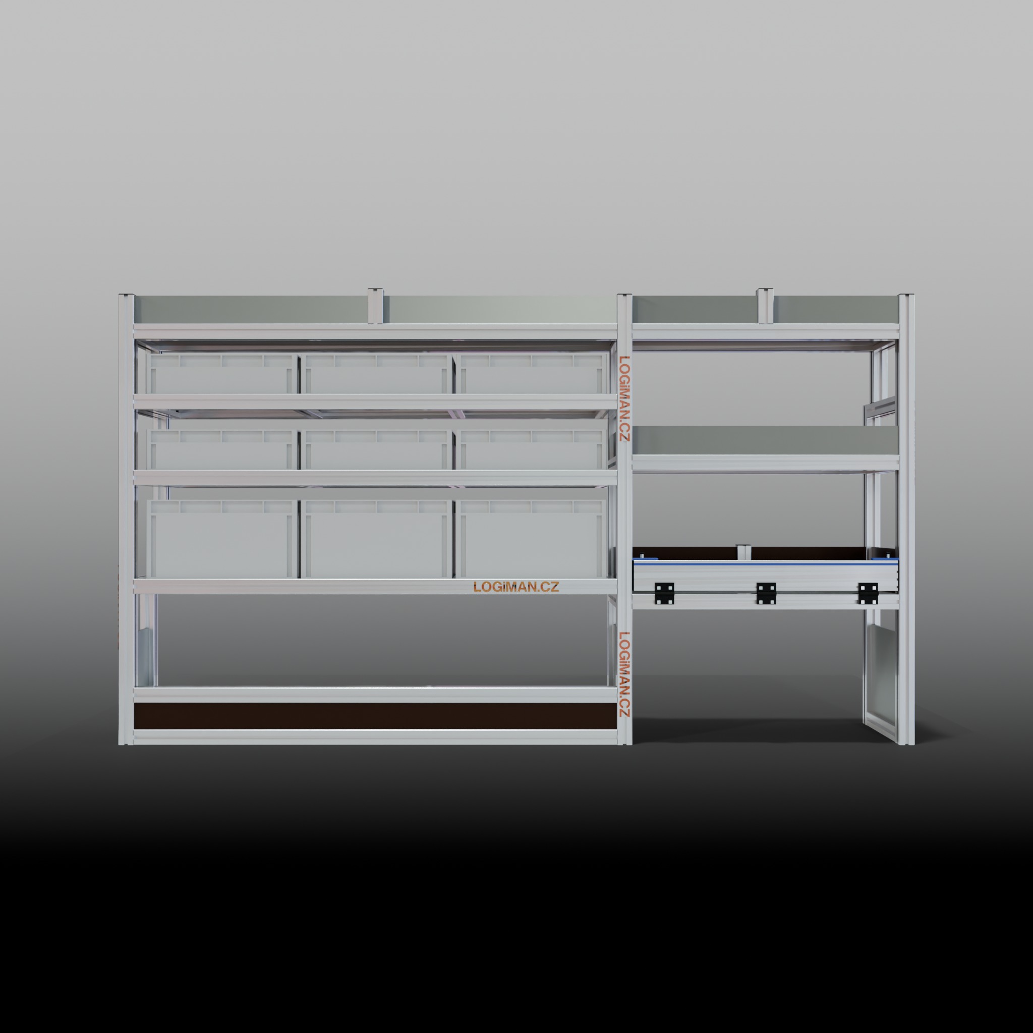 Van shelving fit-out – Citroen Jumpy L3 - front view