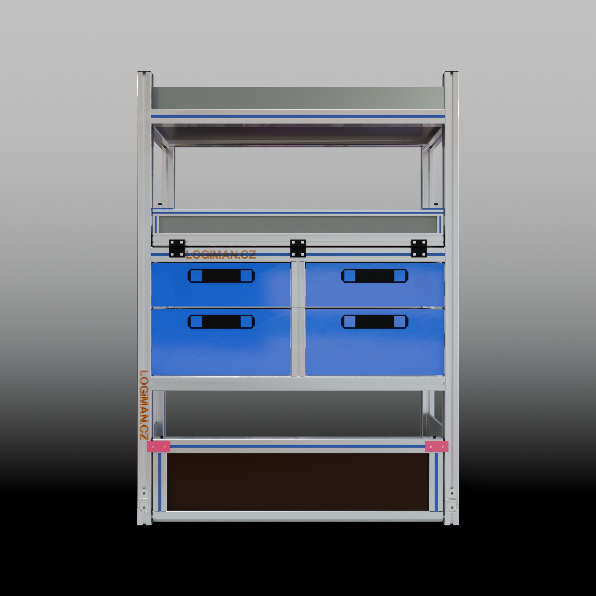 Van shelving fit-out – Fiat Ducato L1H1 - front view