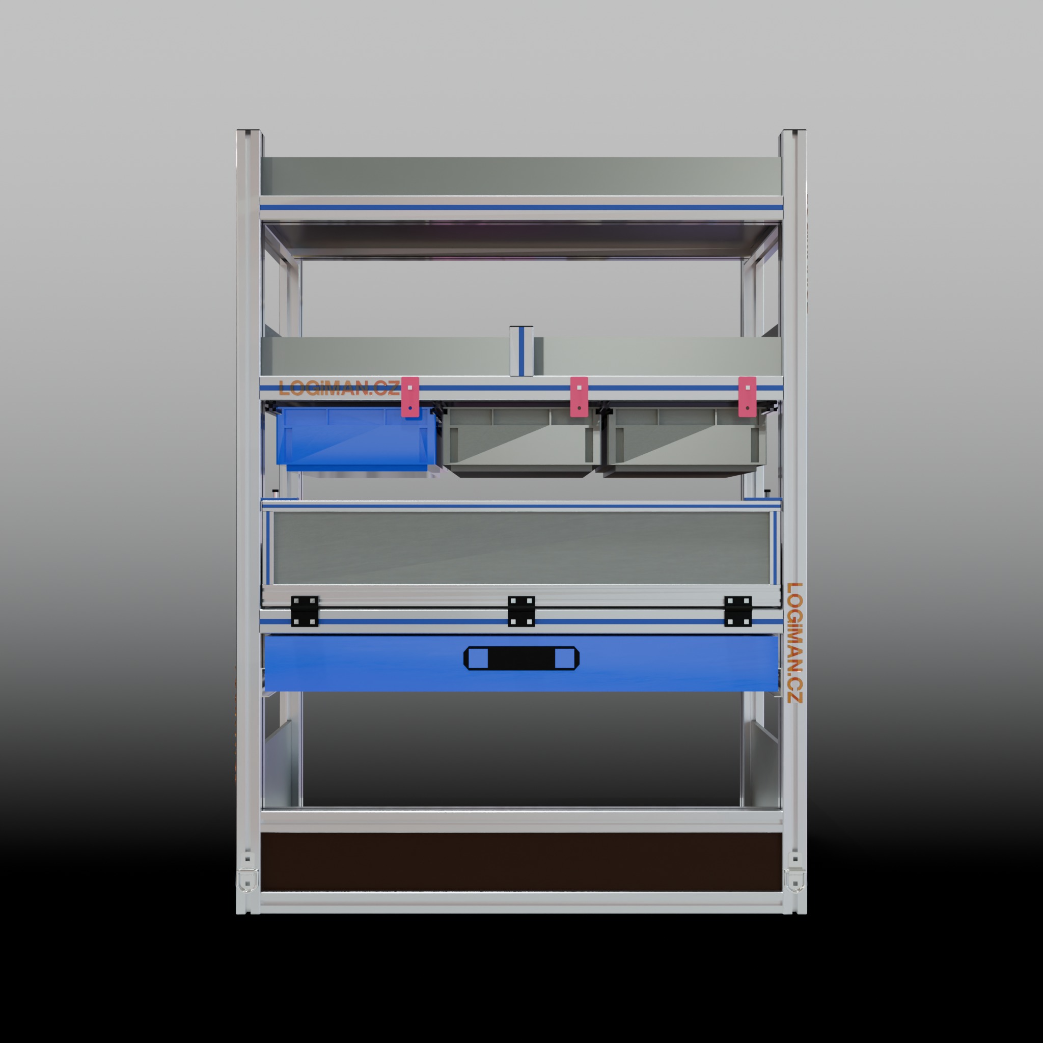 Van shelving fit-out – Fiat Ducato L1H1 - front view