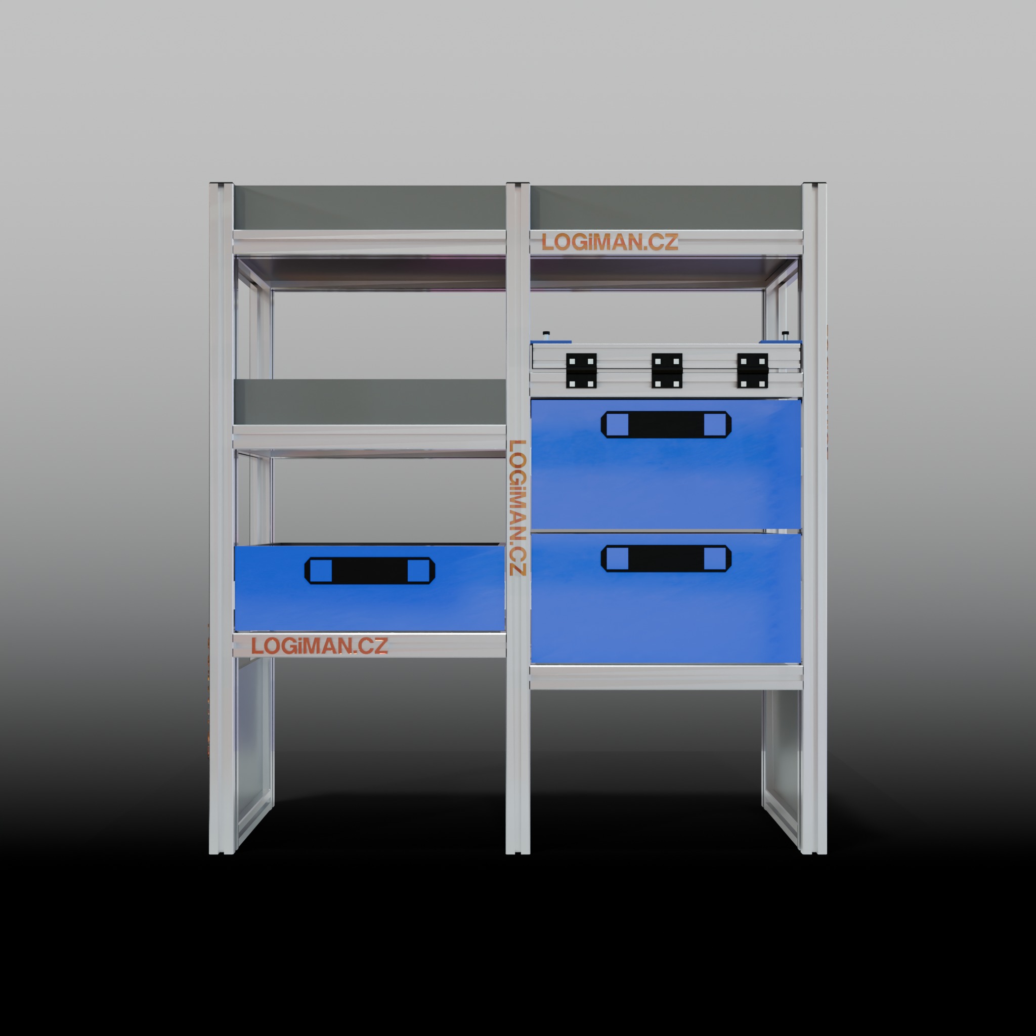 Van shelving fit-out – Ford Connect L1 - front view