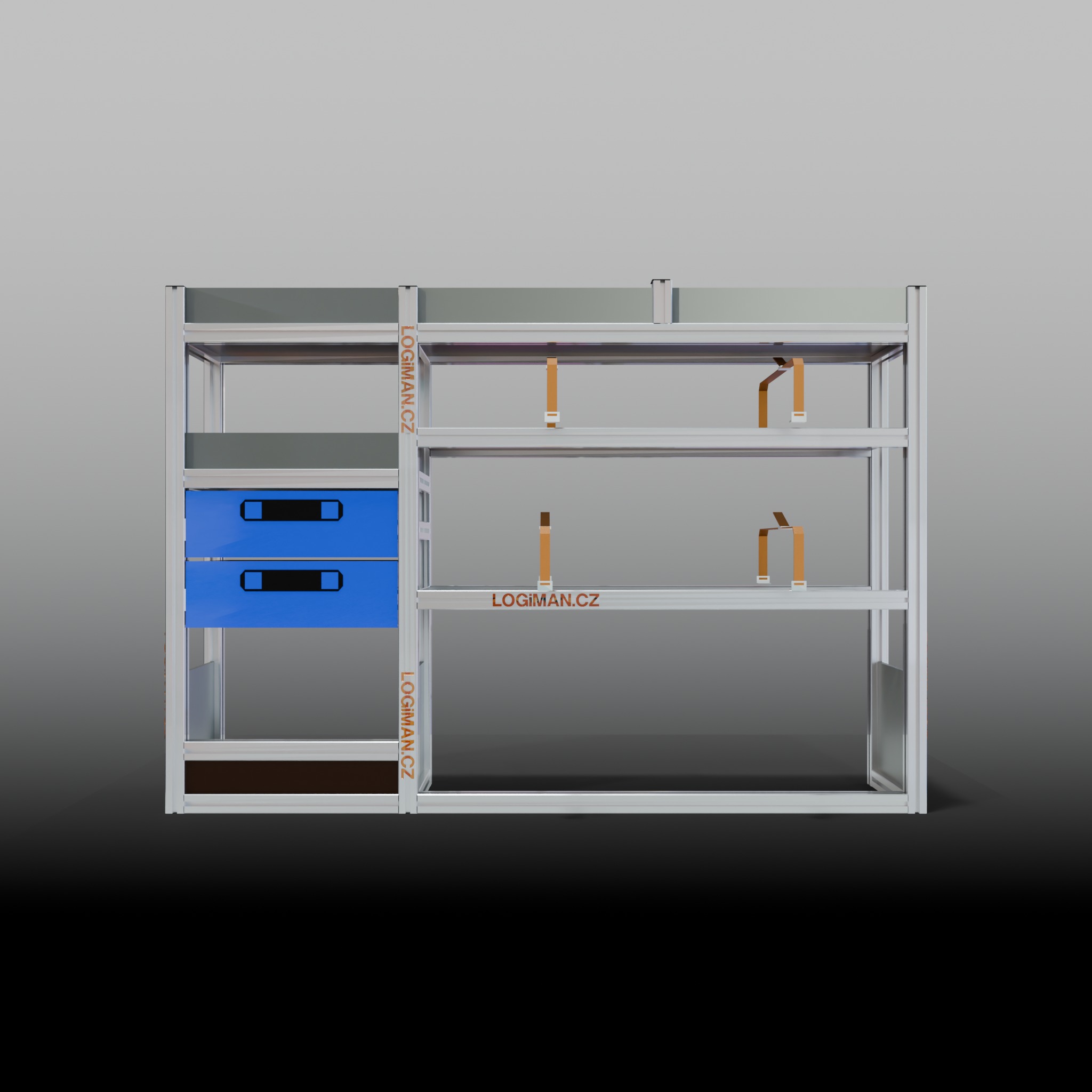 Van shelving fit-out – Ford Connect L2 - front view
