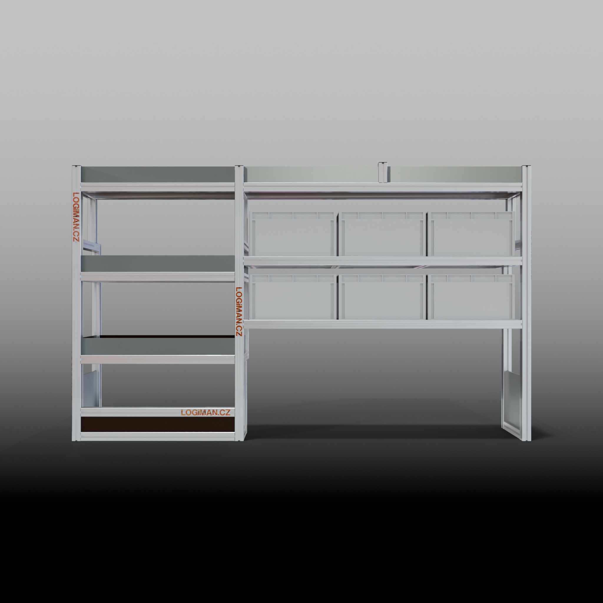 Van shelving fit-out – Ford Transit Custom L1H1 - front view
