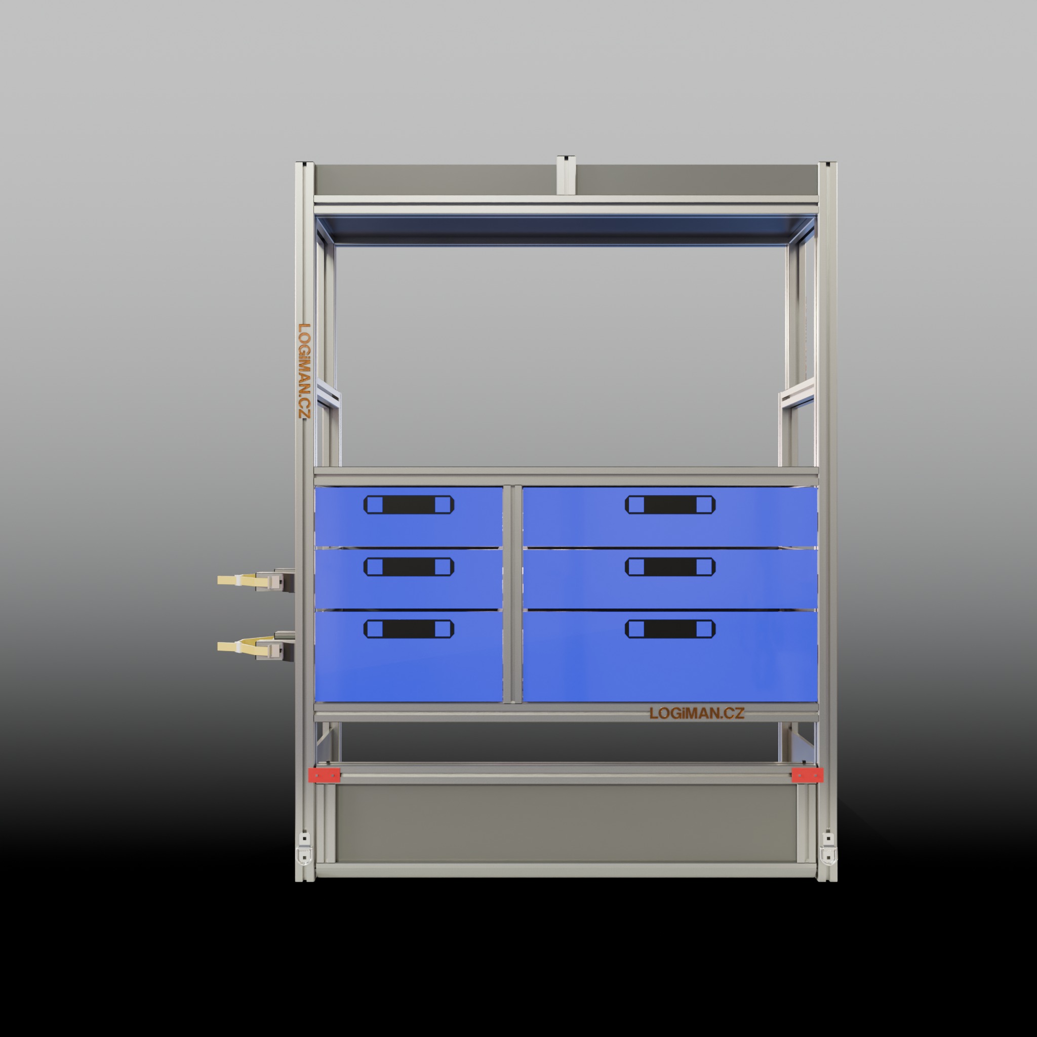 Van shelving fit-out – MAN TGE L3H3 FWD - front view