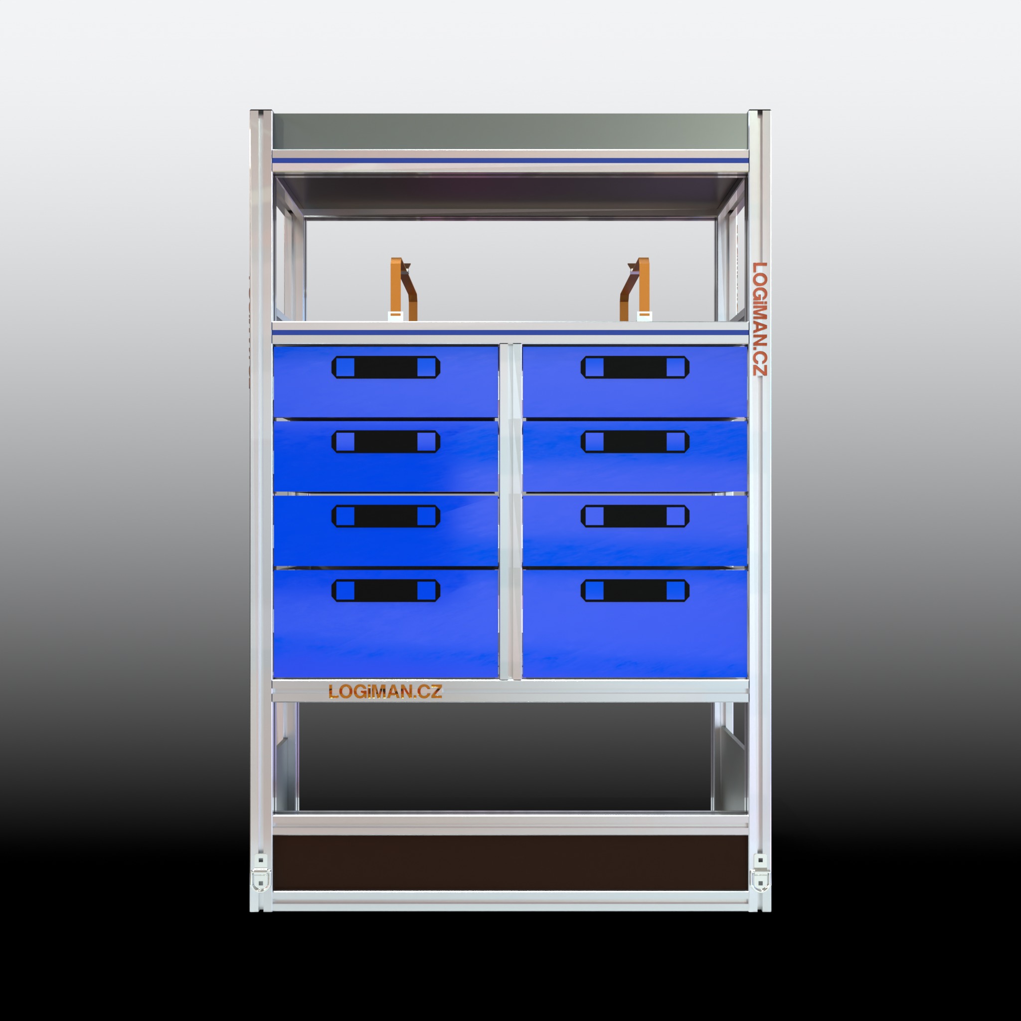 Van shelving fit-out – Mercedes Sprinter L1H1 - front view