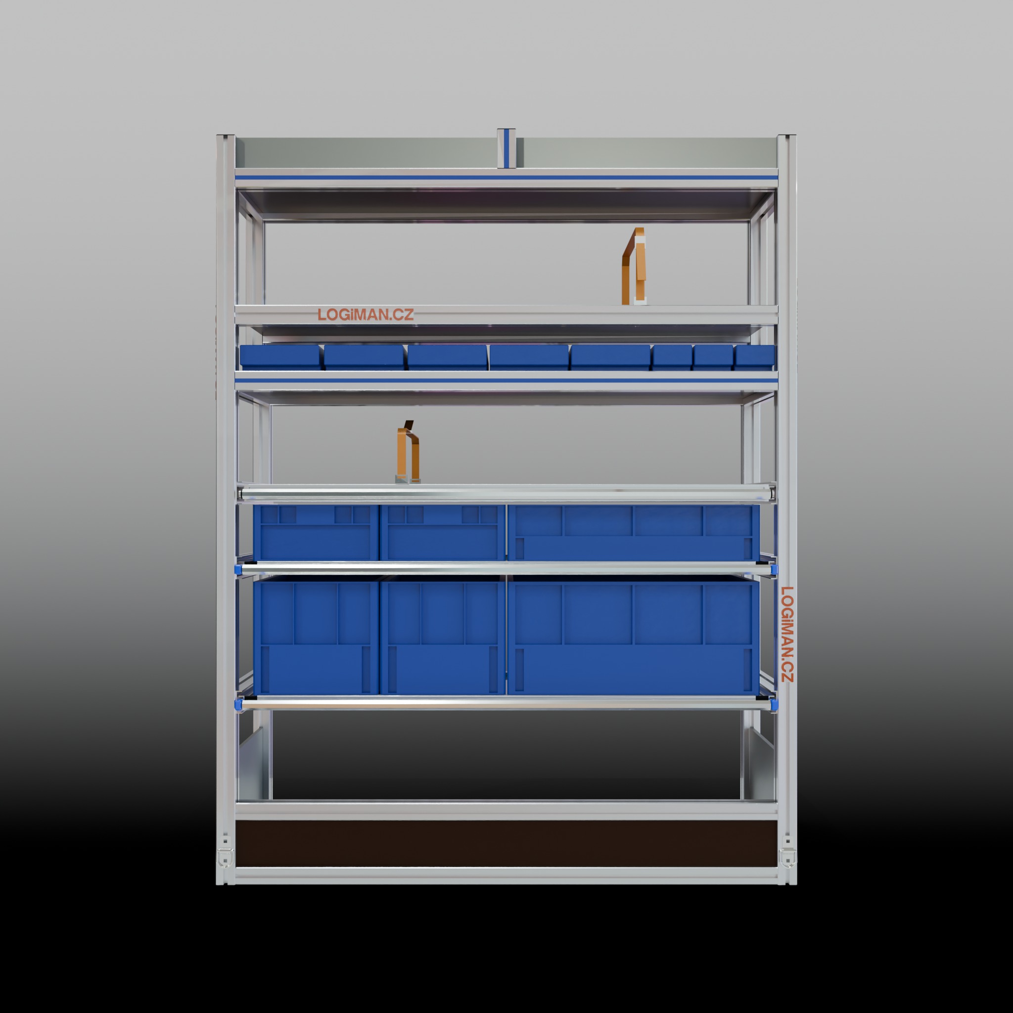 Van shelving fit-out – Mercedes Sprinter L1H2 - front view