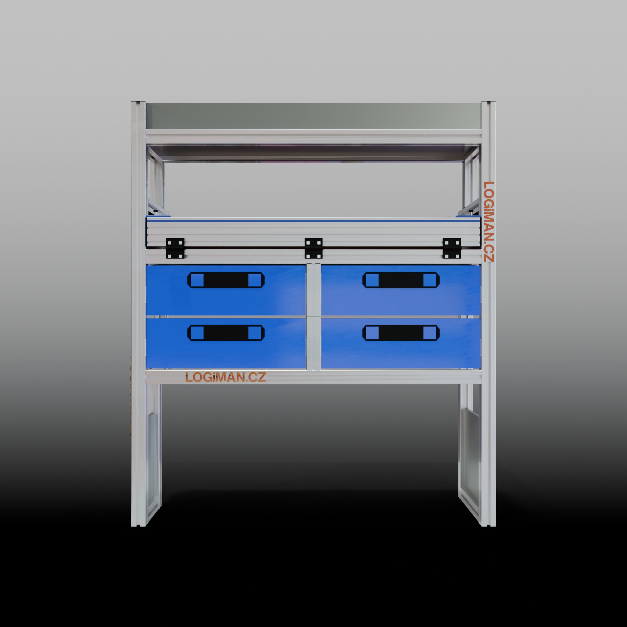 Van shelving fit-out – Opel Vivaro L2 - front view