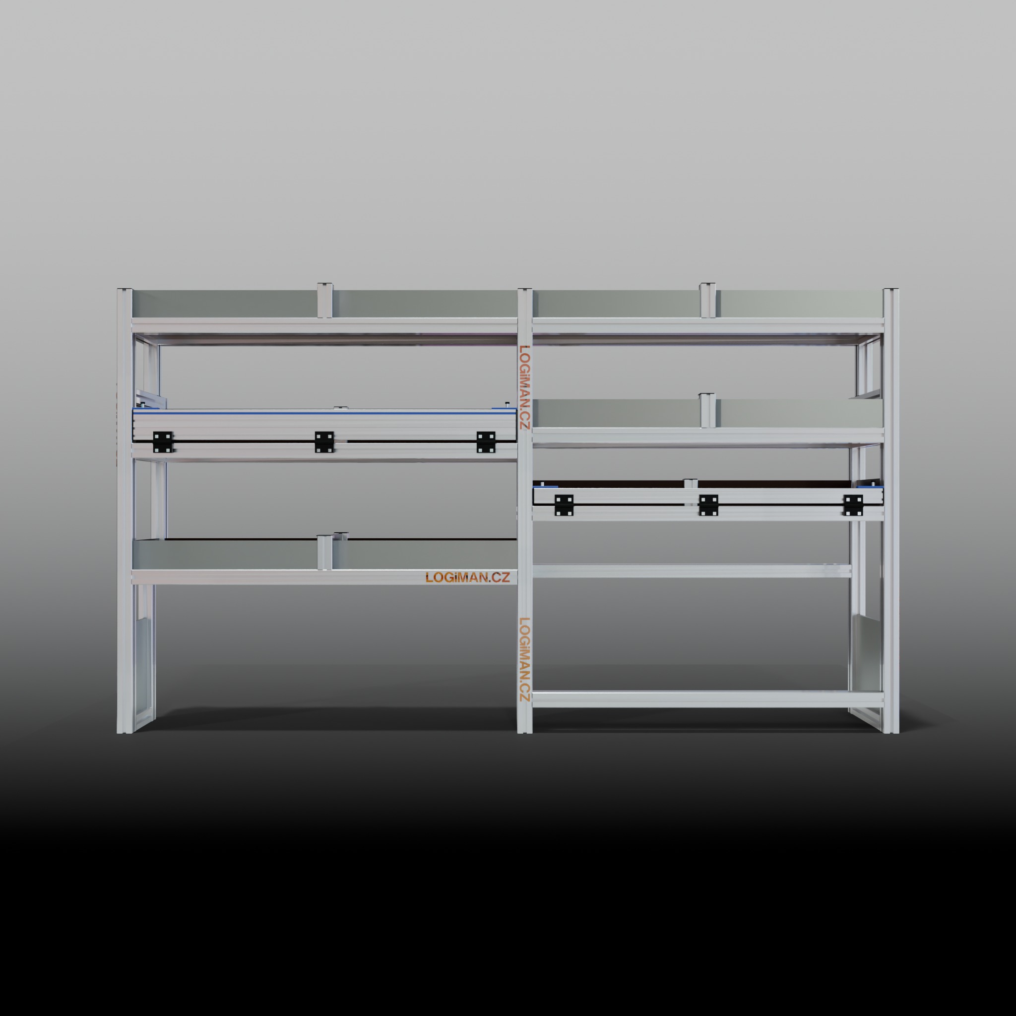 Van shelving fit-out – Peugeot Expert L3 - front view