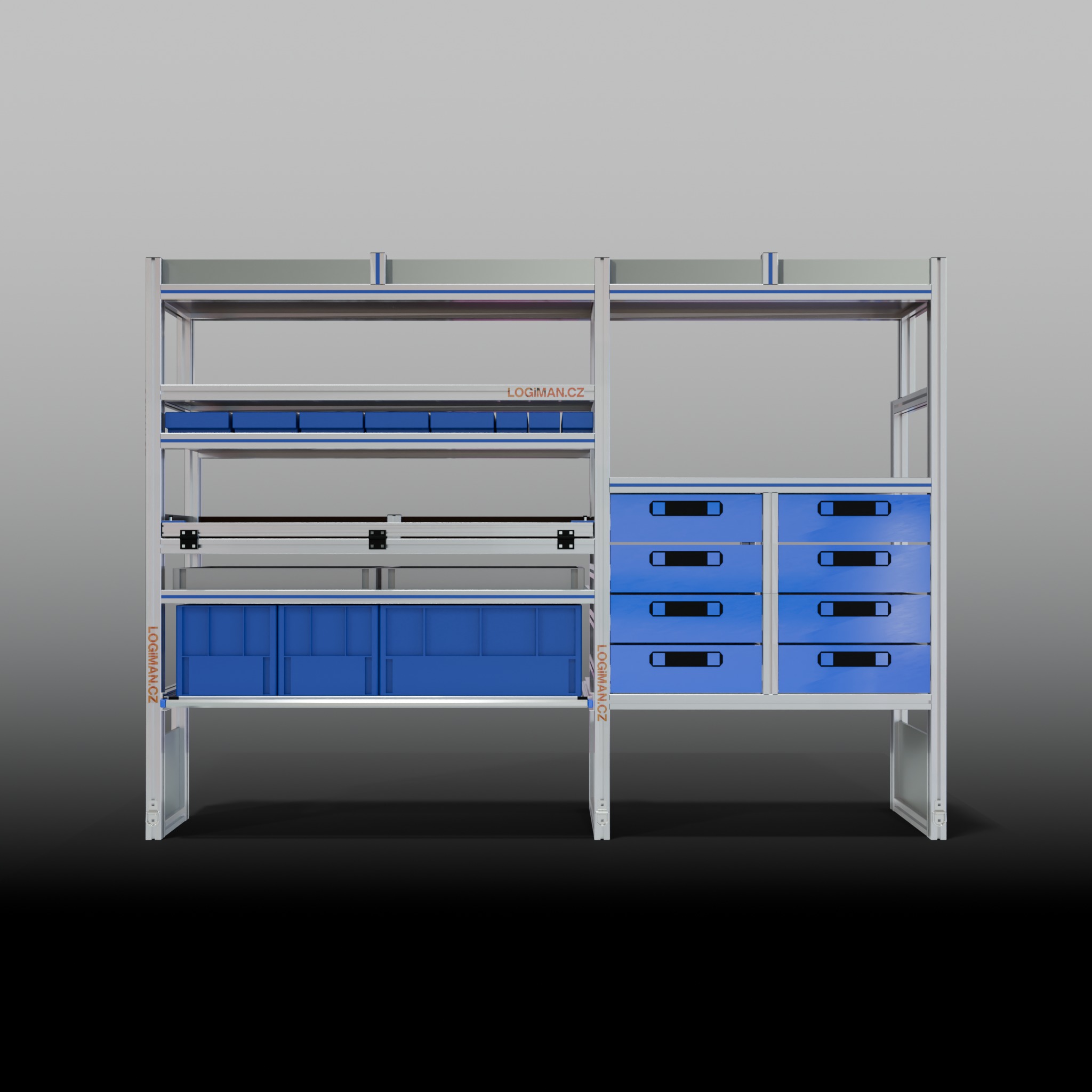 Van shelving fit-out – Renault Master L2H2 - front view