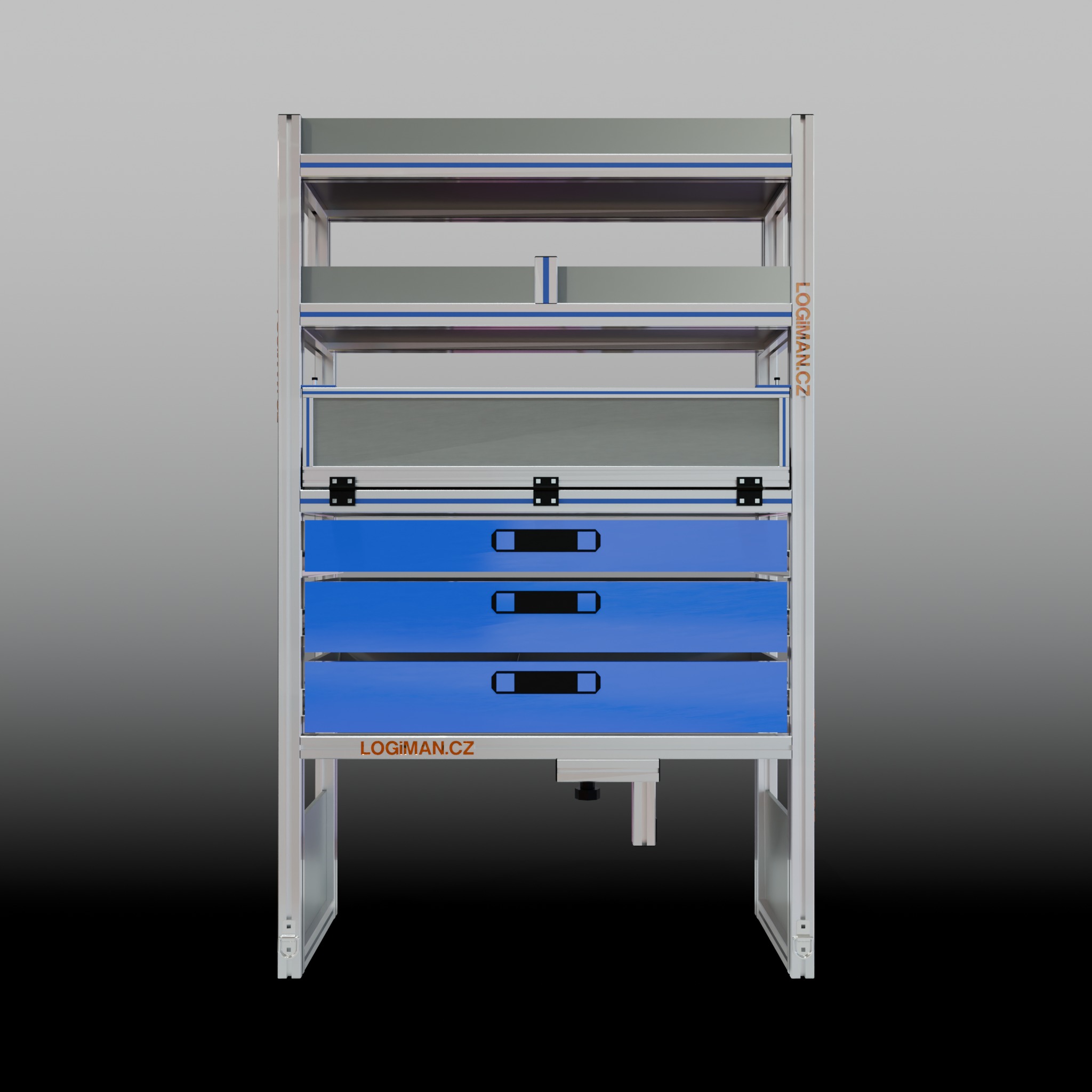 Van shelving fit-out – Renault Master L2H2 - front view