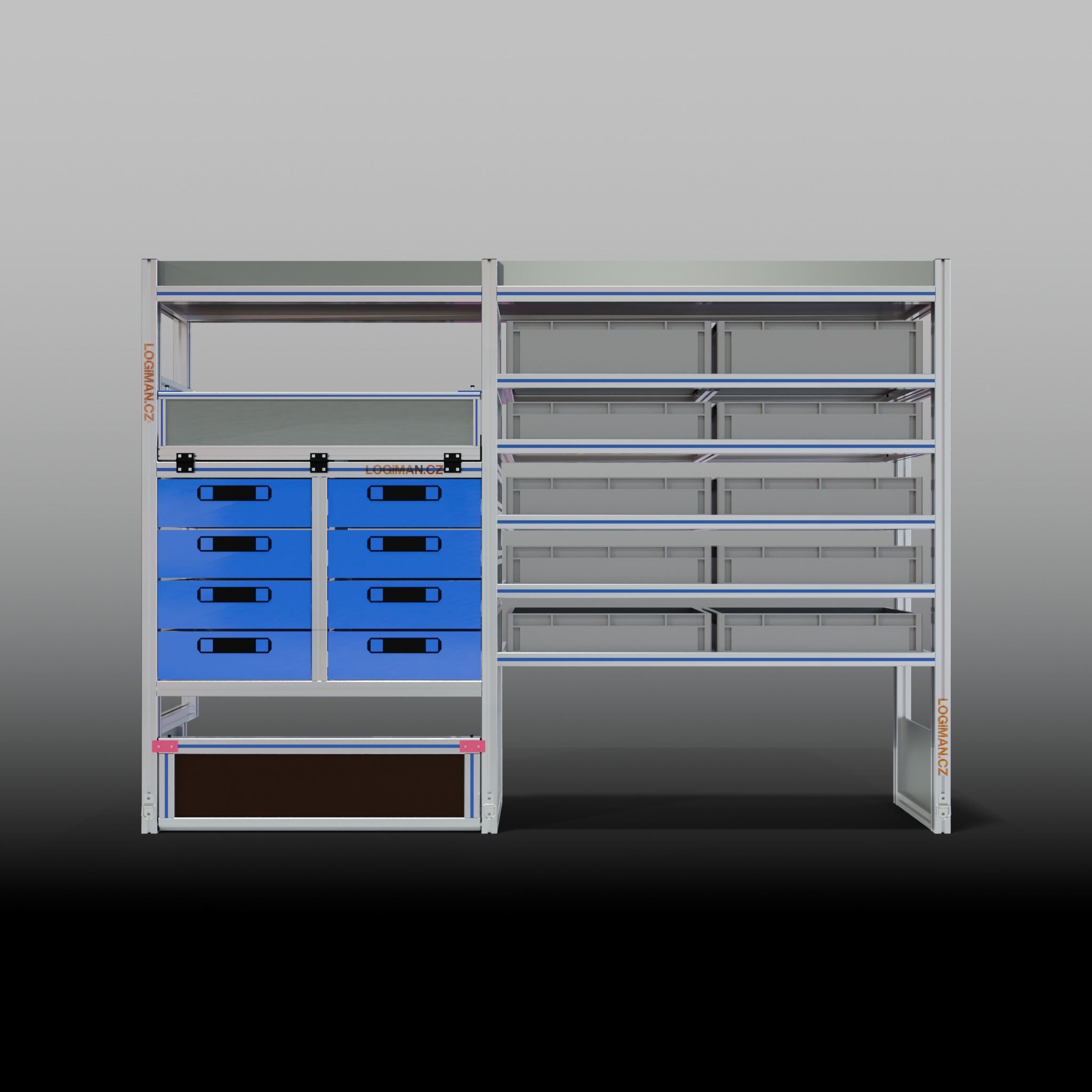 Van shelving fit-out – Renault Master L3H2 - front view