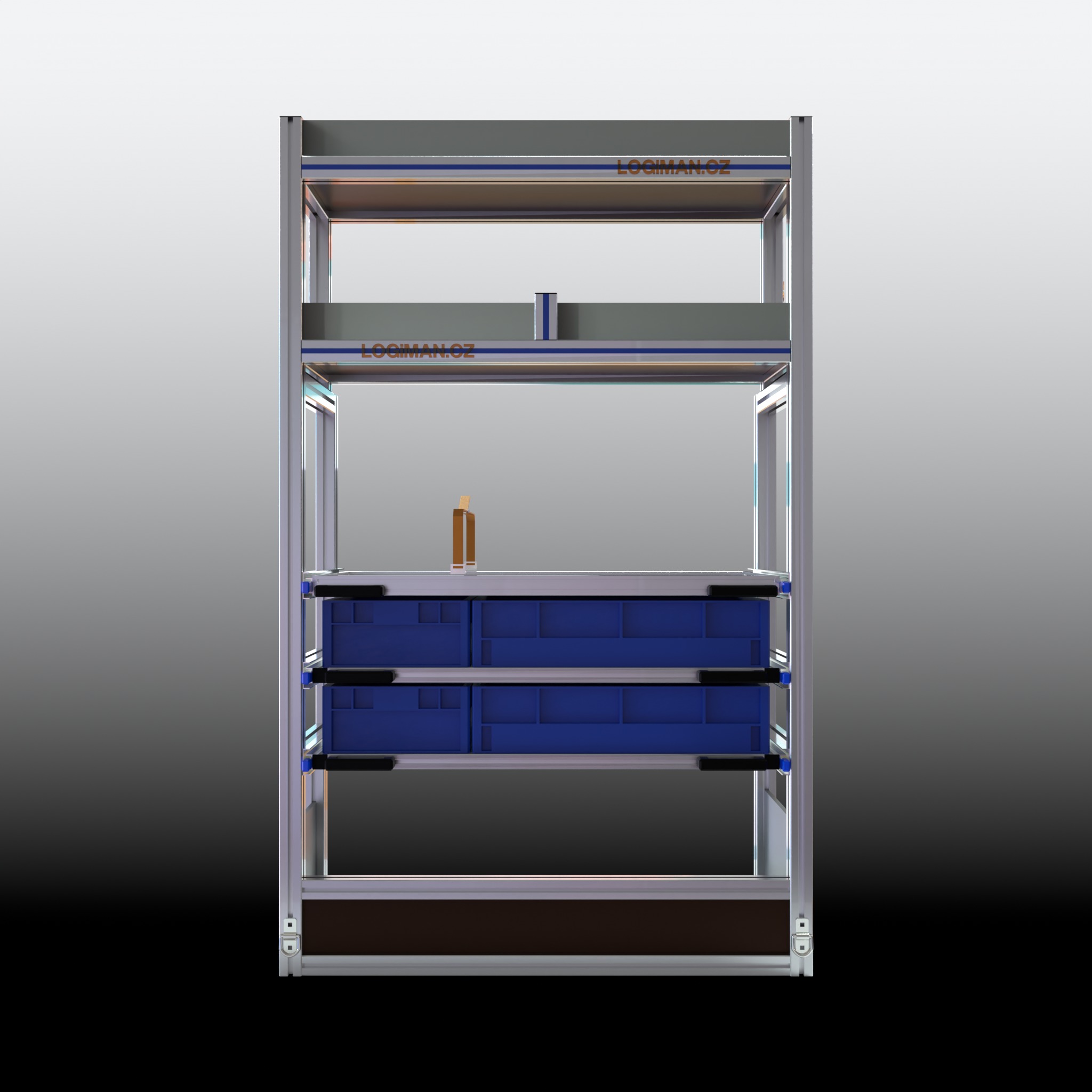 Van shelving fit-out – VW Crafter L3H3 FWD - front view