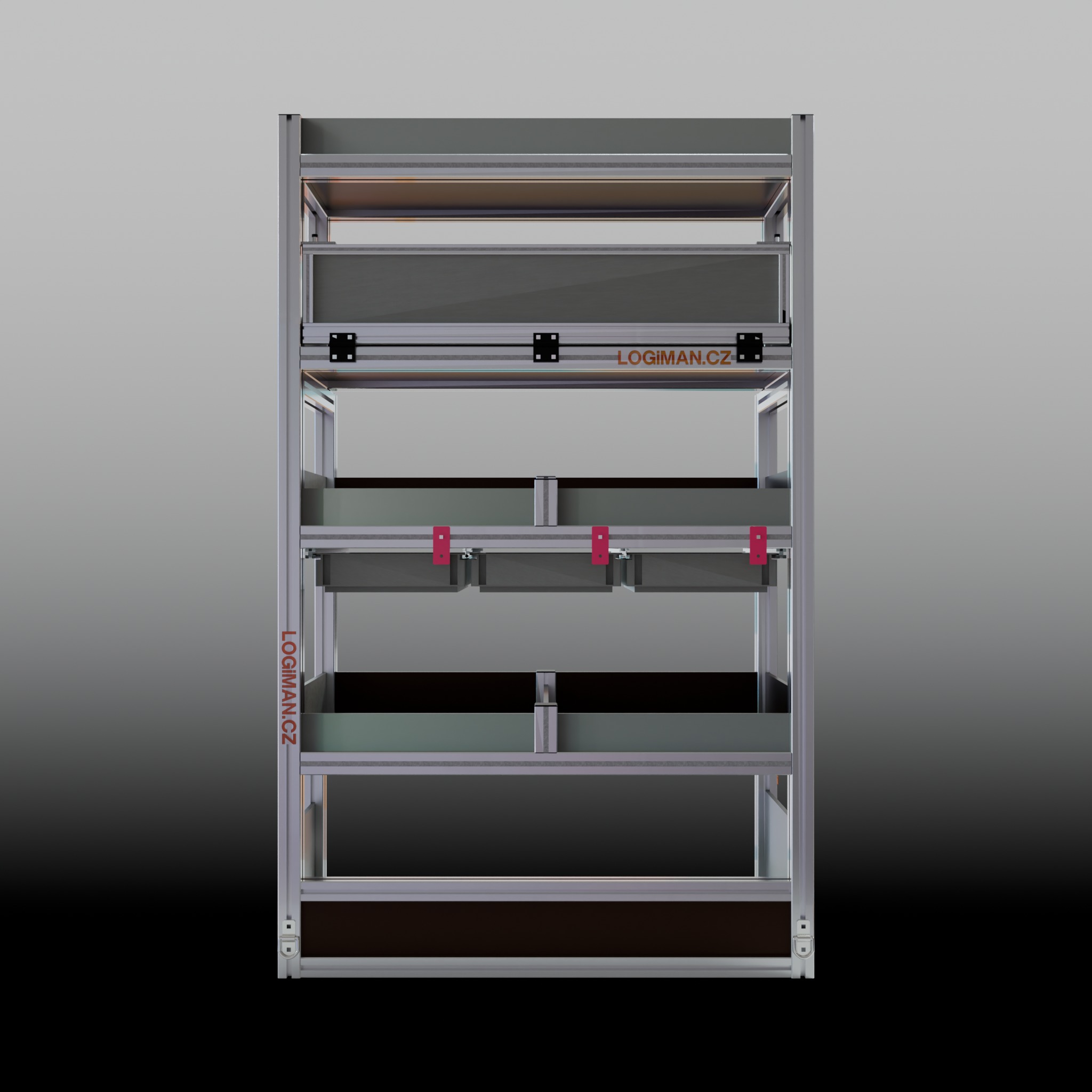 Van shelving fit-out – VW Crafter L3H3 FWD - front view