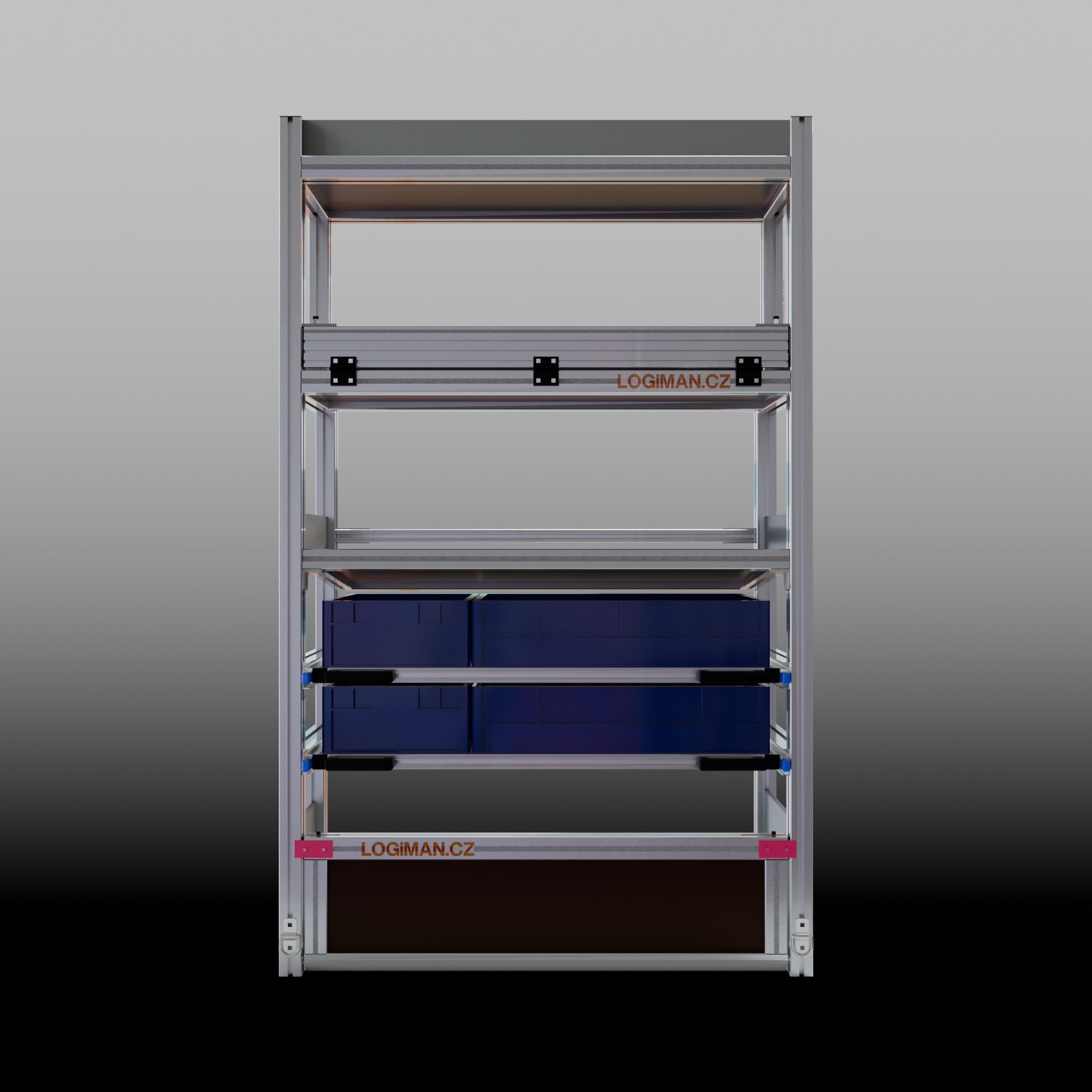 Van shelving fit-out – VW Crafter L3H3 FWD - front view