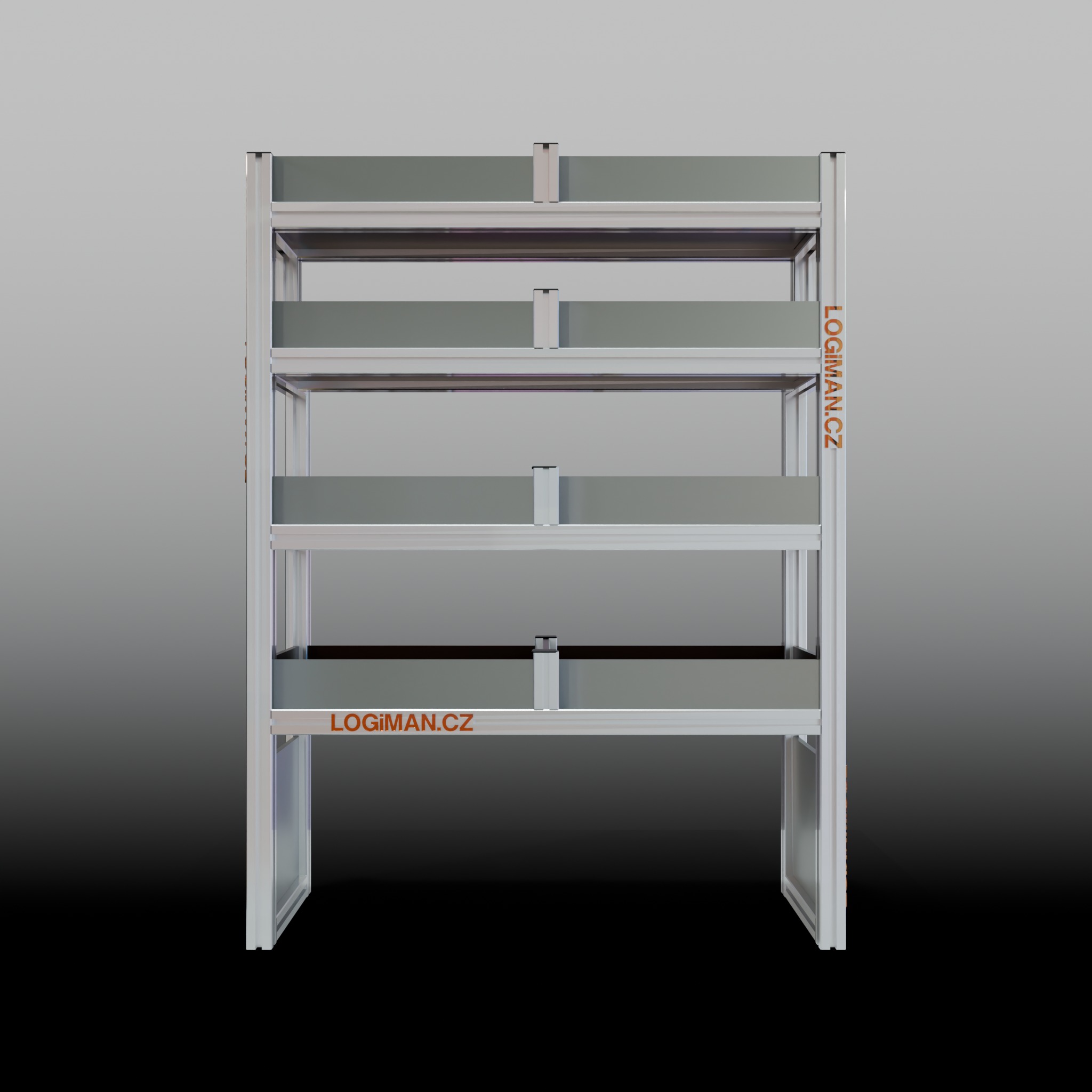 Van shelving fit-out – VW Transporter T6 L1 - front view