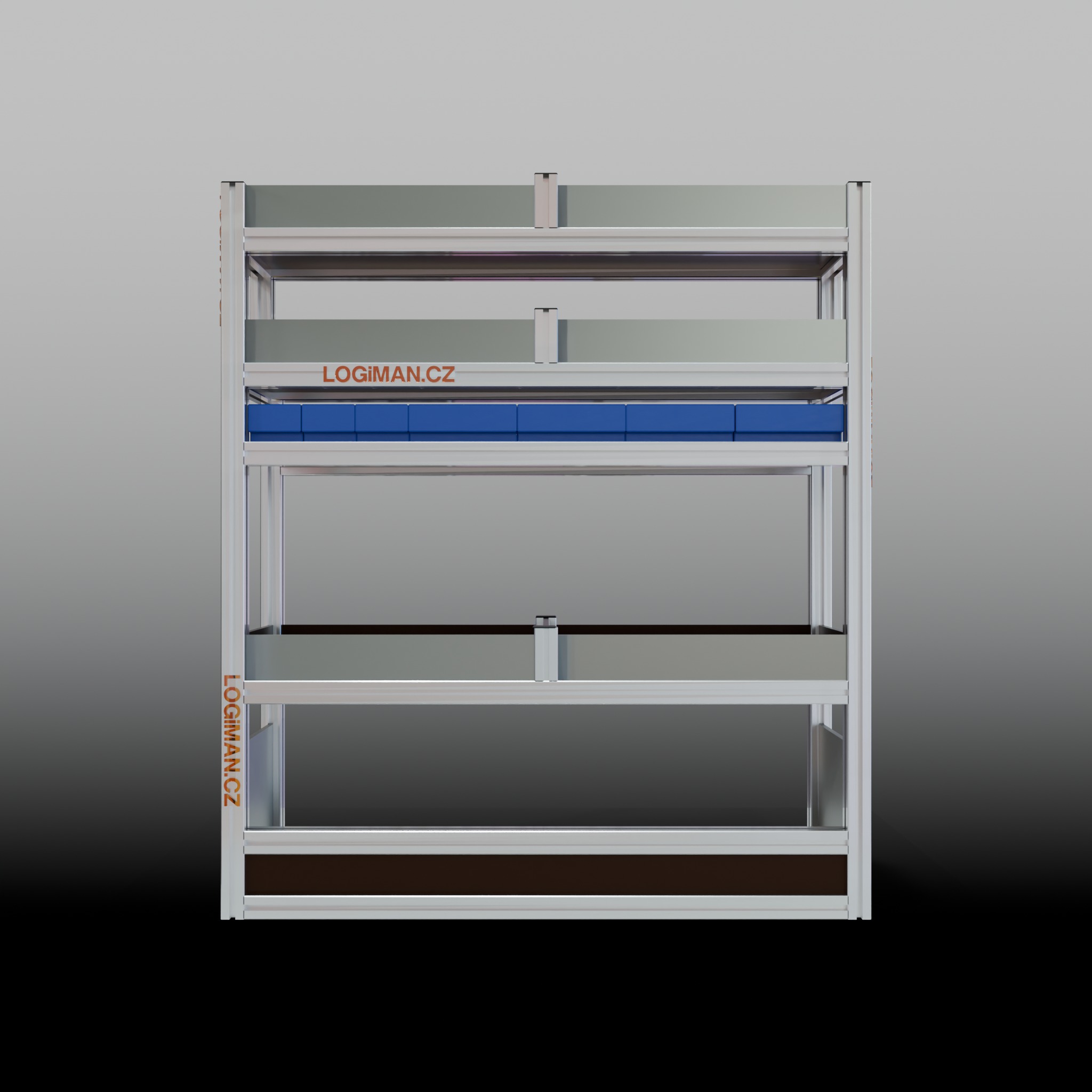 Van shelving fit-out – VW Transporter T6 L1 - front view