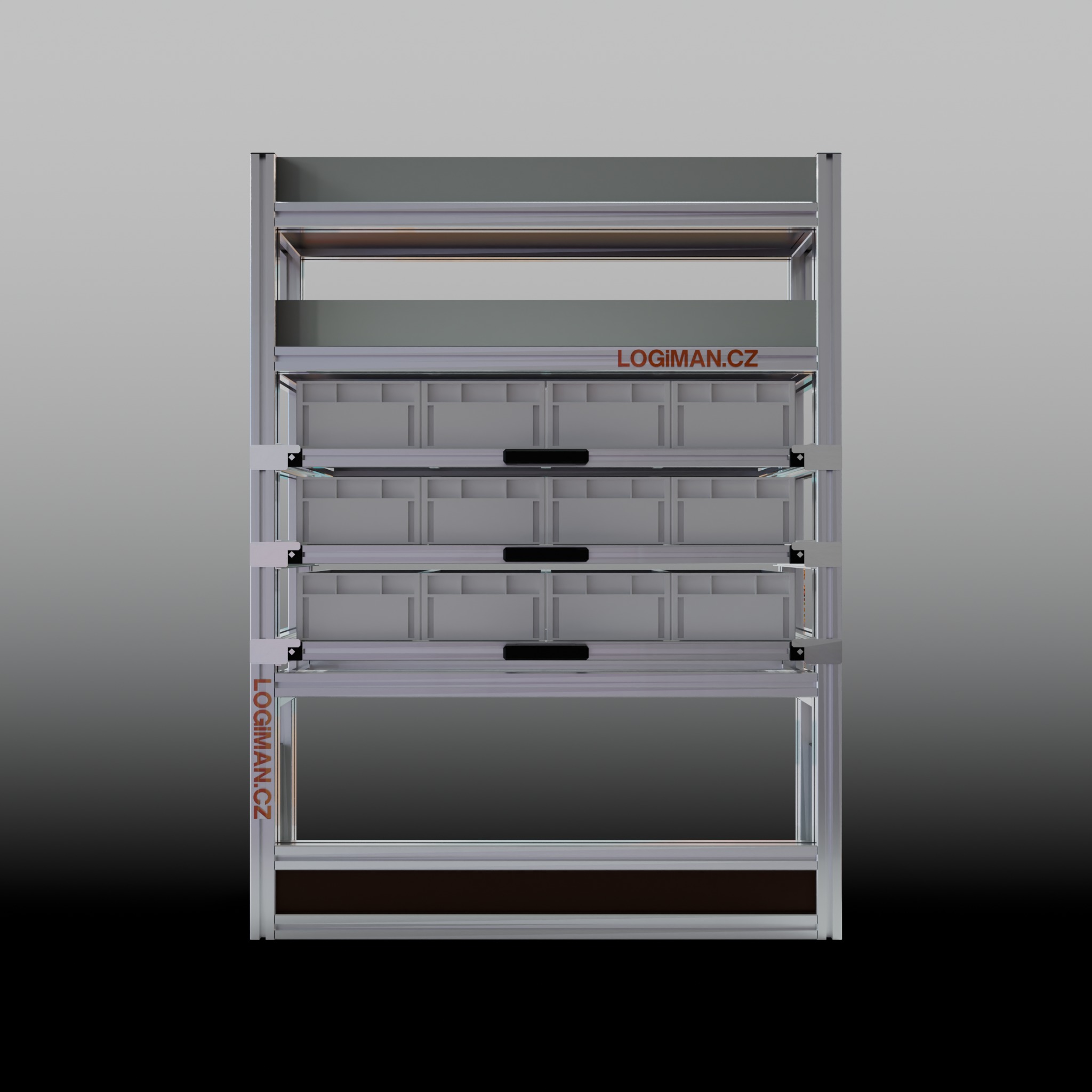 Van shelving fit-out – VW Transporter T6 L1 - front view