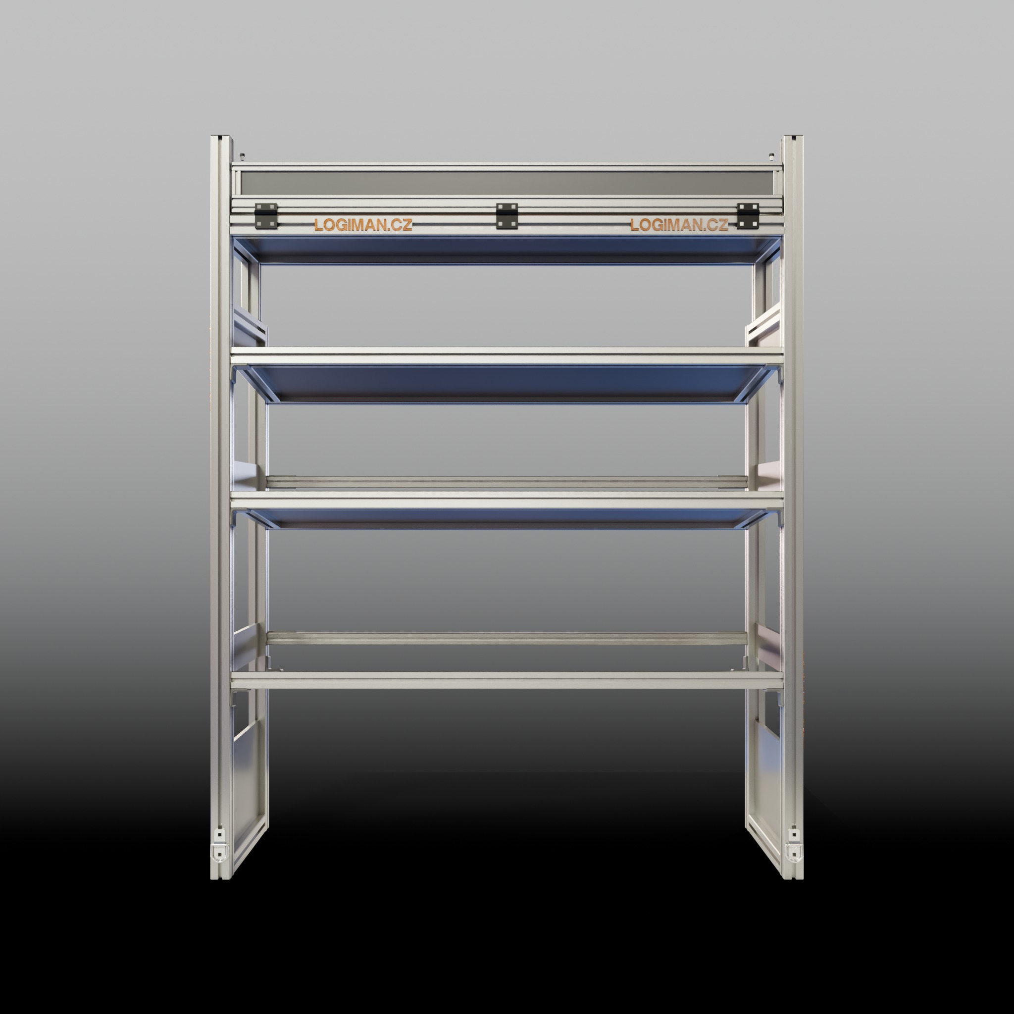 Van shelving fit-out – Renault Master L2H2 3682 mm - front view