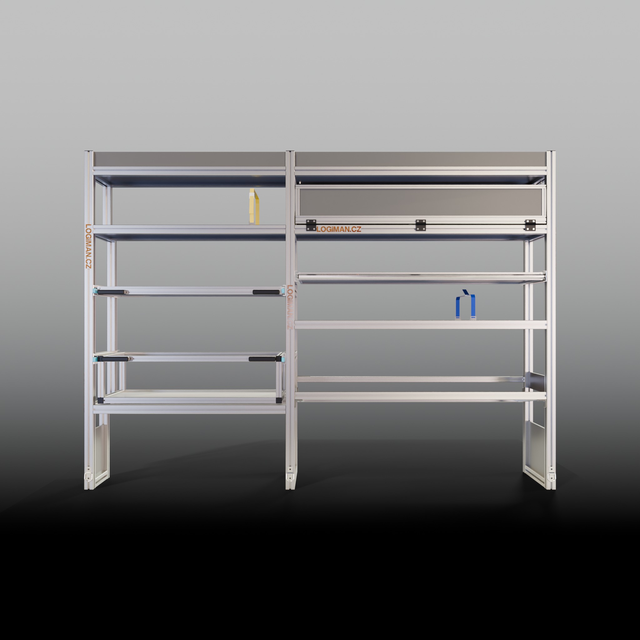 Van shelving fit-out – Renault Master L2H2 3682 mm - front view
