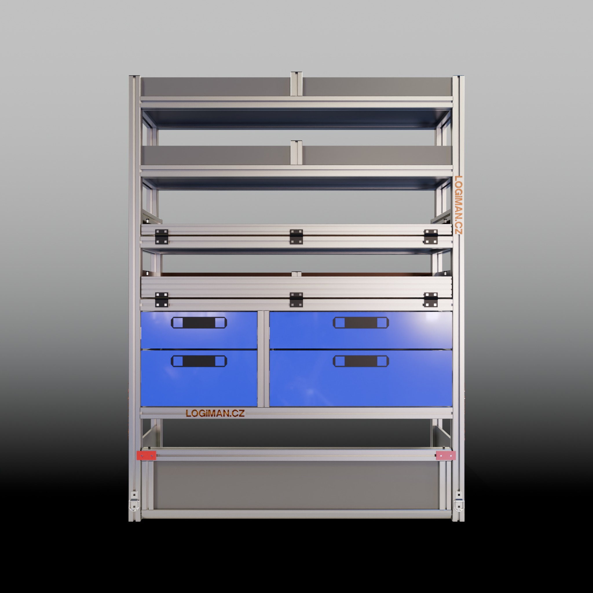 Van shelving fit-out – VW Crafter L3H3 FWD - front view